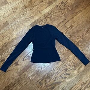NWOT Skims Cotton Jersey Long Sleeve Tshirt in Black Onyx